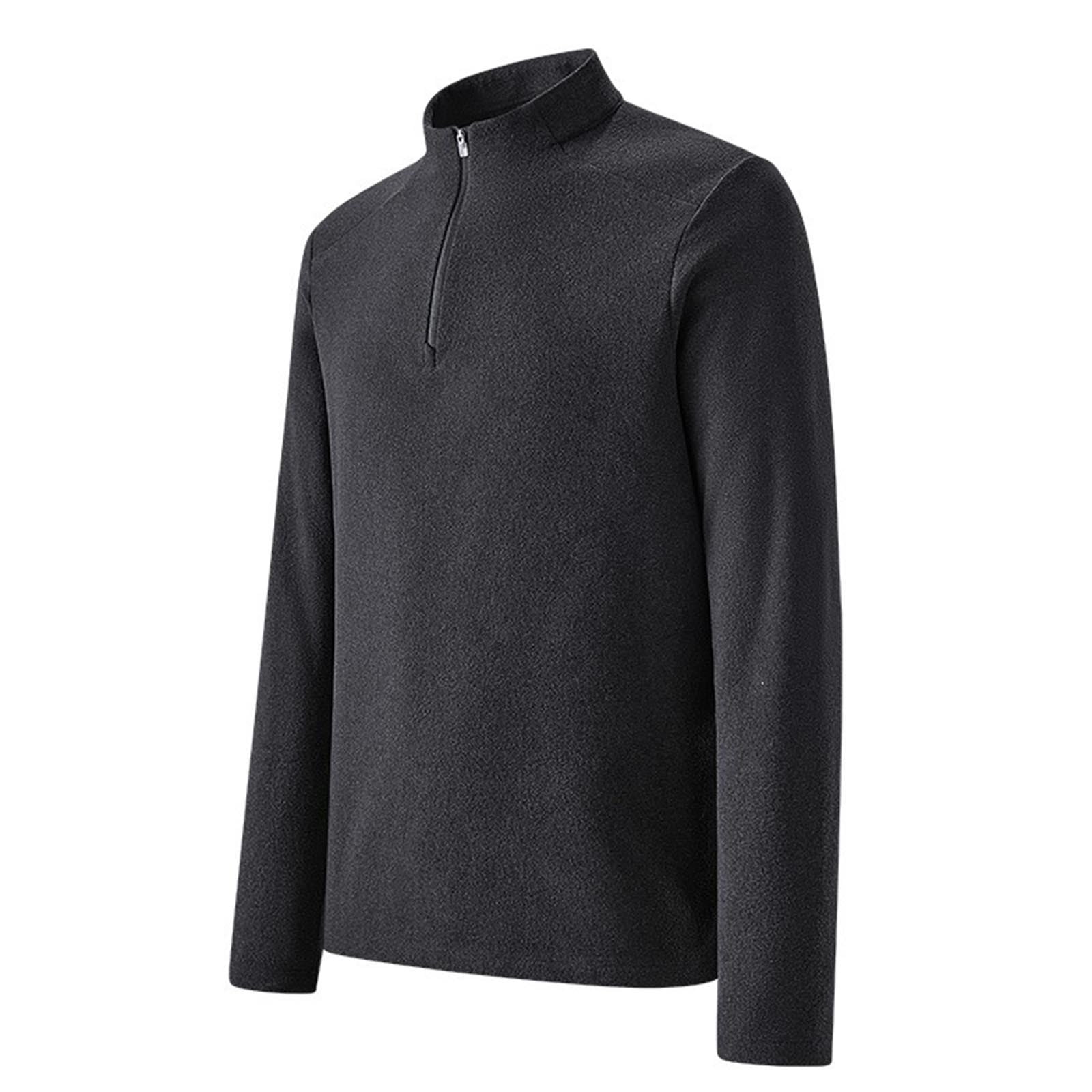 Ceisia Men Half Zip Mock Neck Thermal Fleece Lined Long Sleeve Base Layer Shirt Soft Warm Inner Pullover For Autumn And Winter Black L Gift