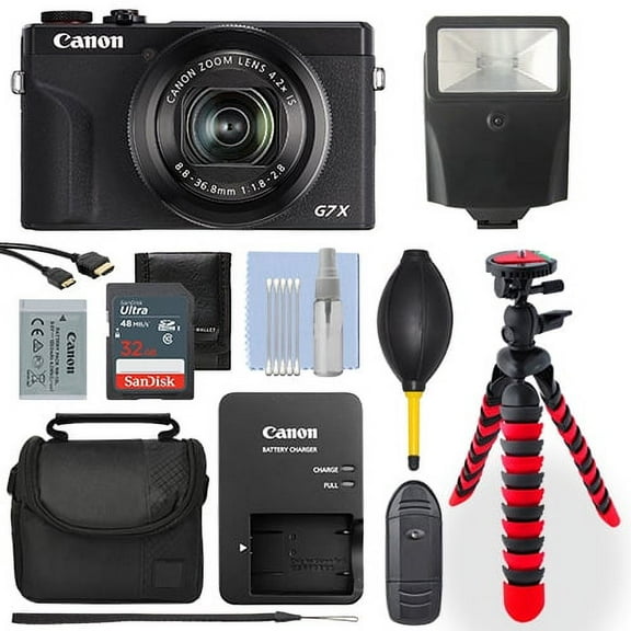 Canon PowerShot G7X Mark III Digital Camera Black  32GB Deluxe Accessory Package - International Version