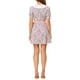 thumbnail image 3 of Vestido de camisa mini de manga corta con contraste en el cuello para mujer Inspire Chic S Rosa, 3 of 5