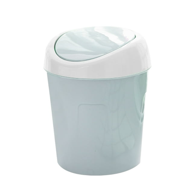 ELENXS Trash Can Mini Flip Lid Garbage Bin Desktop Bedside Plastic ...