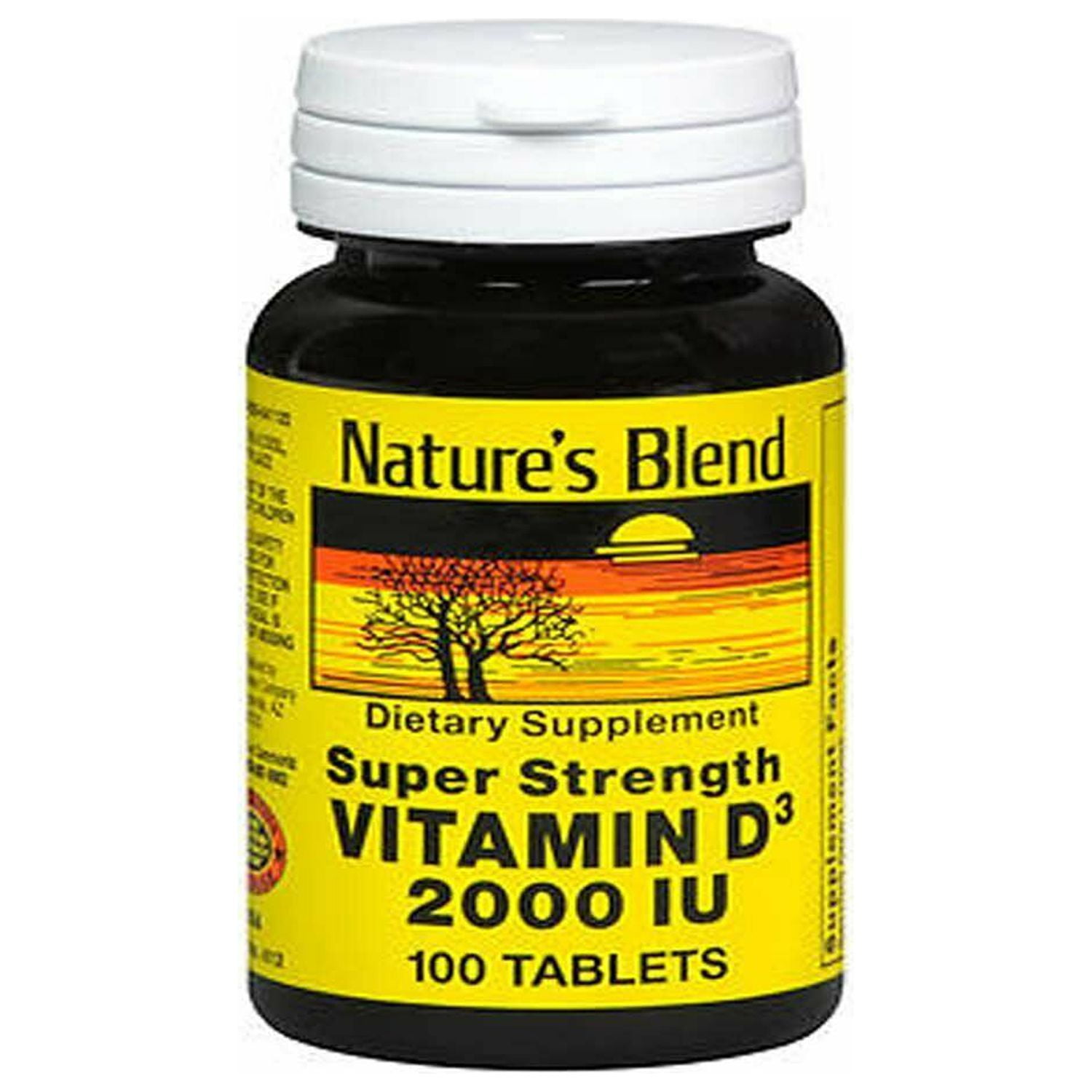 Nature's Blend Super Strength Vitamin D3 No Artificial 2000 IU 100ct,6-Pack