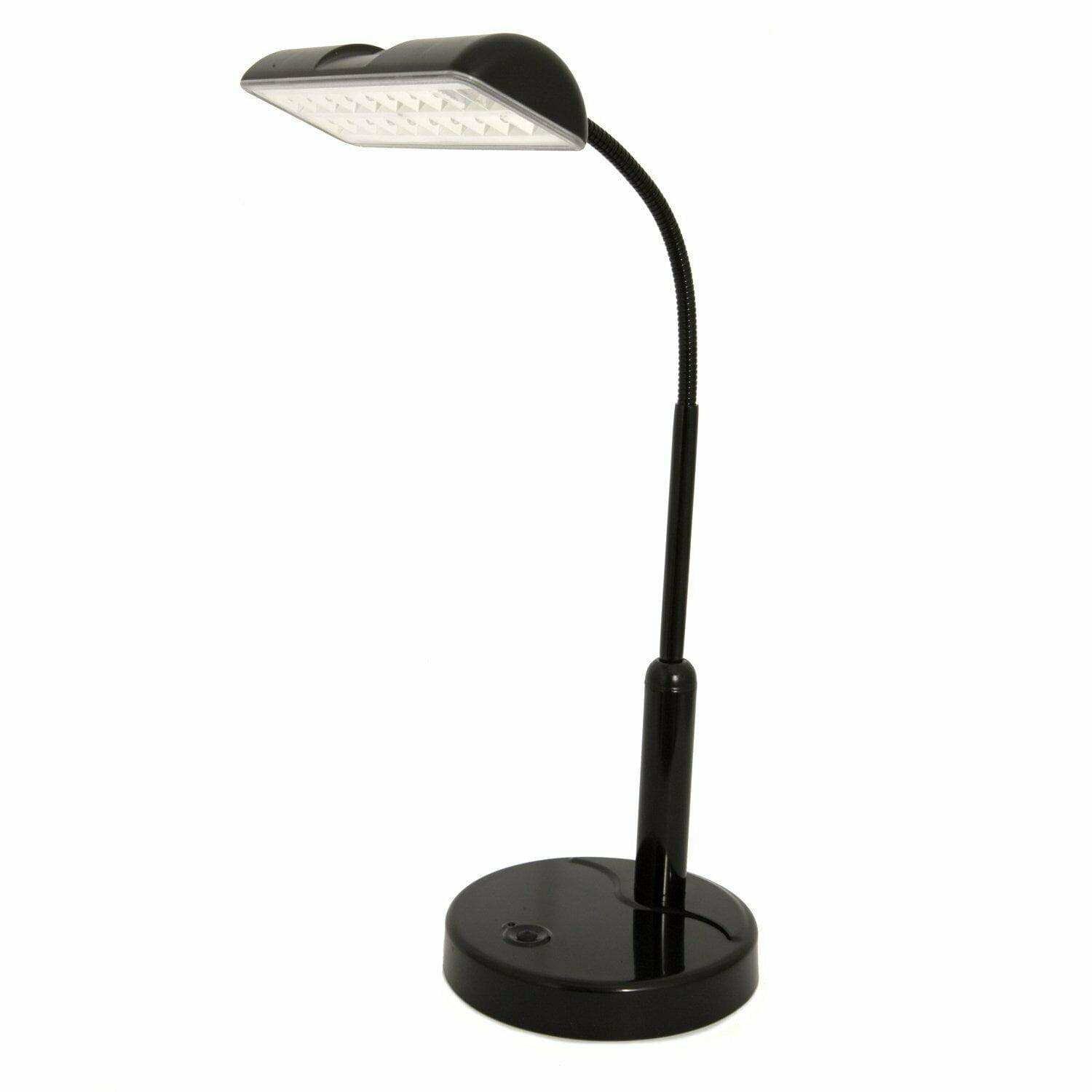 Battery Powered LED Desk Lamp with Adjustable Metal Gooseneck Black
