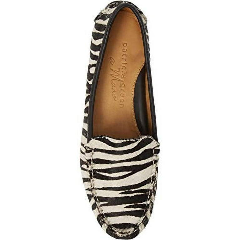 Patricia Green Jillian Haircalf Moccasin Zebra Size 7