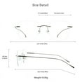 thumbnail image 3 of VisionGlobal Pure Titanium Frame for men/women Blue Light Blocking,Hand-set Diamond Fashion Glasses (Grey Clear, +2.50 Magnification), 3 of 5