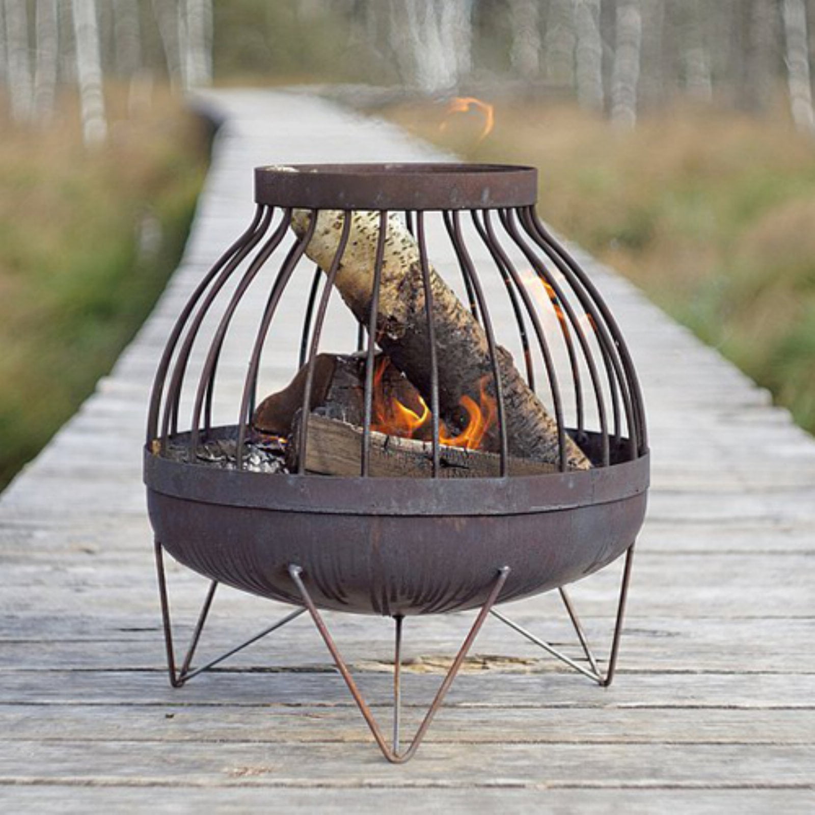 Nida Fire Pit Solid Steel Walmart Com