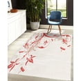 thumbnail image 4 of Dragonfly Decorative Rug, Swirled Floral Background Damask Curl Branches and Leaves Print, Quality Carpet for Bedroom Dorm and Living Room, 6 Sizes, Dark Pink, by Ambesonne, 4 of 4