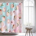 thumbnail image 2 of Peach Shower Curtain, Fruit Shower Curtain, Pink Fruits Shower Curtain Set Waterproof Bath Curtain Kids Bathroom Decor with 12 Hooks, 72x72 inches, 2 of 5