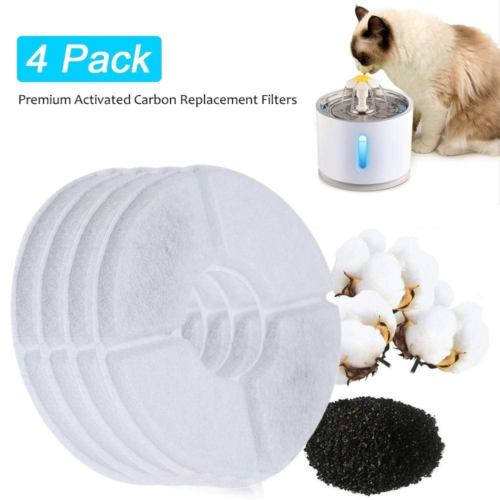4pcs Pet Dog Cat Water Fountain Charcoal Filter for Pet Fresh Bowl Drink Dish US 