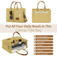 thumbnail image 3 of Cshidworld Canvas Tote Bag with Multi-Pocket for Women, Large Crossbody Shoulder Handbag Everything Tote Bag with Compartments, Laptop Work Bags Shoulder Travel Messenger Gym Totes, Khaki, 3 of 7