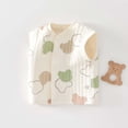 thumbnail image 2 of OOOUM Infant Cotton Vest Crowneck Button Down Sleeveless Waistcoat Cute Cartoon Print Lightweight Outfits Green 9-12 Months, 2 of 3