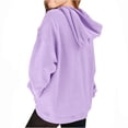 thumbnail image 6 of Atogsazn Kids Girl Oversized Hoodies Children Casual Fleece Long Sleeve Hooded Sweatshirts Fall Winter Tops Mint Purple 13-14 Years Fashion, 6 of 9