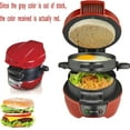 thumbnail image 6 of Beach Breakfast Sandwich Maker, Burger Sandwich Omelette Toaster Maker, Steel Nonstick Panini Press Sandwich Maker with Egg Cooker Ring, Spin Out Cooking Board, Indicator Light, for Home Kitchen, 6 of 8