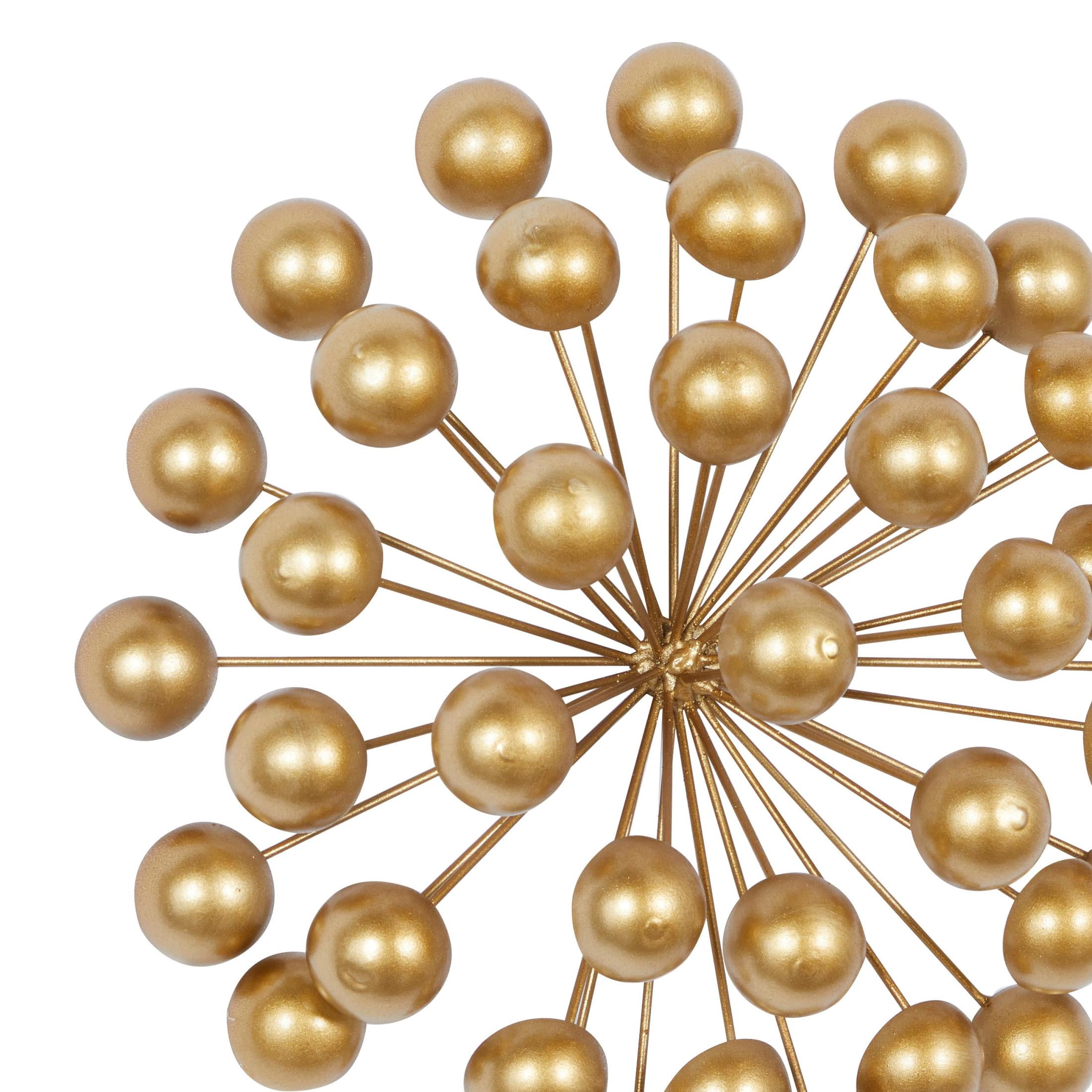 CosmoLiving by Cosmopolitan Gold Metal Starburst Wall Decor with Orb Details