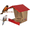 Red, variant on JCs Wildlife Modern Style All Poly Lumber Robin Roost - Great for Robins, Phoebes, Doves and Swallows - Nesting and Roosting Platform (Green)
