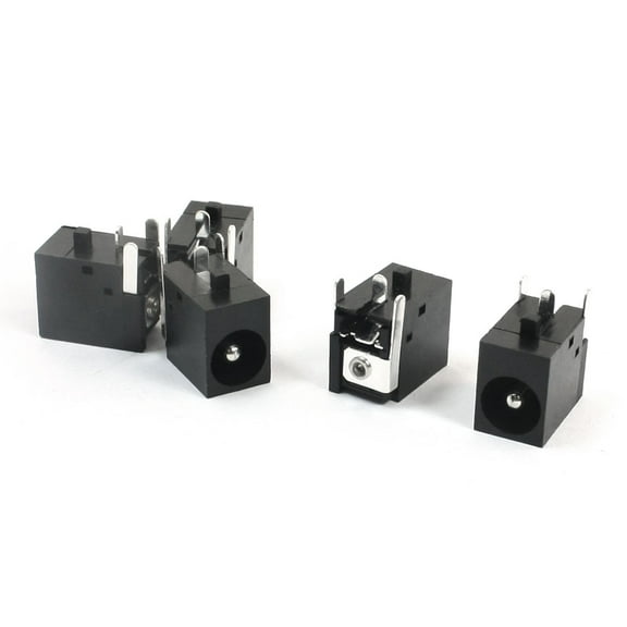 5 Pcs 2.1mmx5.5mm Female Connect 3 Terminal Soldering DC Power Jack Socket