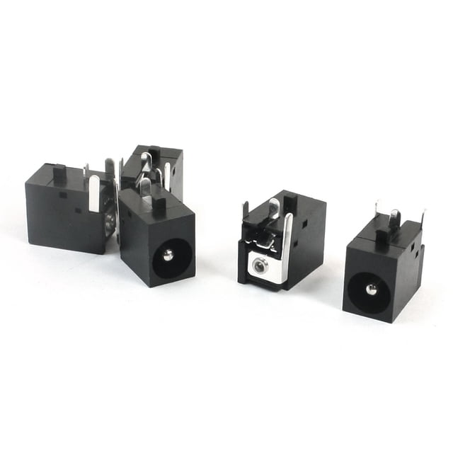 Unique Bargains 2.1mm x 5.5mm Female Connector 3 Terminal DC Power Jack Socket Black 5 Pcs