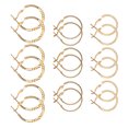 thumbnail image 2 of Juego de 9 pares de pendientes de aro Sonducket aleación dorado plateado, 2 of 6