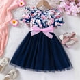 thumbnail image 2 of Mikilon Little Girls Dress Short Sleeve Casual Kids Summer Sundress for 2-7 Years, 2 of 7