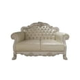 thumbnail image 2 of ACME Dresden Loveseat w/3 Pillows, Synthetic Leather & Bone White Finish, 2 of 2