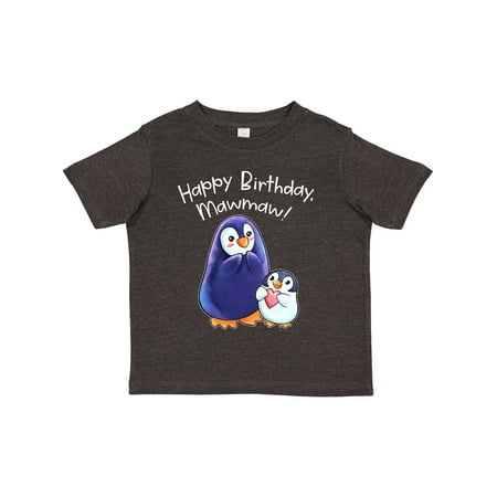 

Inktastic Happy Birthday Mawmaw!- Cute Penguins Gift Toddler Boy or Toddler Girl T-Shirt