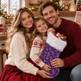 thumbnail image 4 of MKOSPLRT Sequin Christmas Stocking, Purple Sequined Xmas Stocking with Faux Fur Trim and Hanging Cord, Holiday Gift Bag for Fireplace Mantel, Tree and Home Decor, 4 of 8