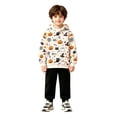 thumbnail image 6 of Zylarhe Kids Halloween Tops Hoodie with Front Pocket for Boys Cozy Sweatshirt Seasonal Comfort Beige 9-10 Years, 6 of 7