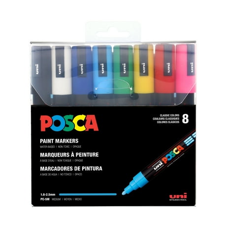 Posca 8-Color Paint Marker Set, PC-5M Medium