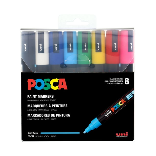 POSCA 8Color Paint Marker Set, PC5M Medium