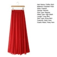 thumbnail image 7 of BAETEUY Women Chiffon Skirt Elastic High Waist Pleated Ankle-Length Skirt Solid Color Flowy Hem Long Skirt Daily Wear, 7 of 7