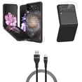thumbnail image 1 of Bemz Premium Bundle for Samsung Galaxy Z Flip 3 5G: Slim Snap-On Protector Case (Spiral Galaxy), Rear Camera Glass Protector, Nylon Braided USB-C to USB-A Cable (3 Feet), 1 of 8