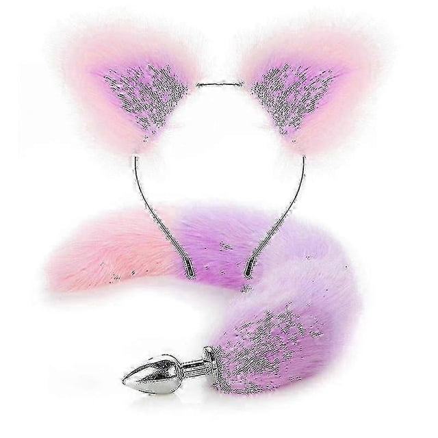 Metal Massager Pink Fox Tailand And Fox Ears, Role Play Cosplay