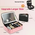 thumbnail image 3 of Makeup Bag with LED Mirror - 14.6"X10.3" Travel Makeup Bag with LED Mirror 3 Color Scenarios Adjustable Brightness Large Cosmetic Bag Organizer Makeup Train Case, 3 of 8