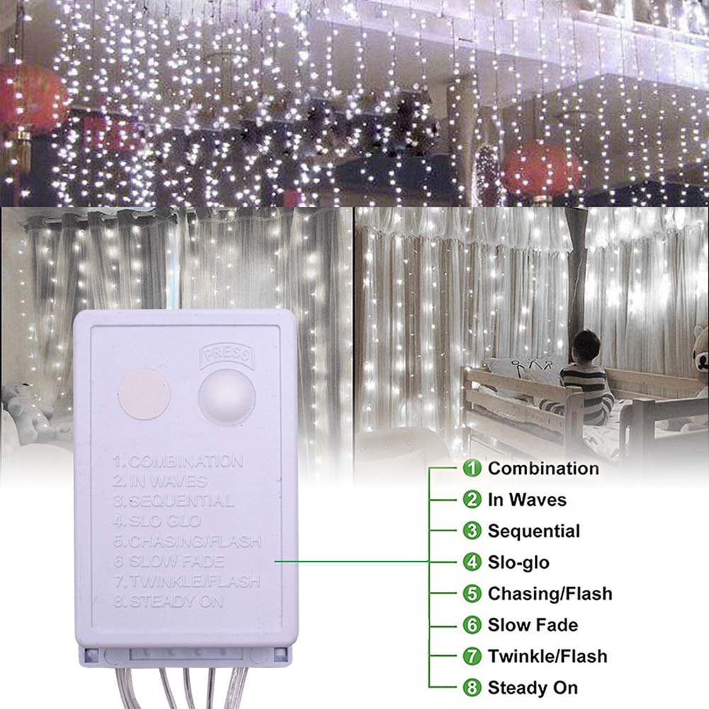 Kepooman 1800 LED String Light, Outdoor Indoor Christmas Lights Fairy String Lights for Homes, Christmas Tree, Wedding Party, Room, Indoor Wall Decoration Curtain, Warm White