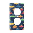 thumbnail image 2 of Yayeee Duplex Wall Plate 1-Gang 4.5"x2.7" Home Receptacle Light Switch Decorative Outlet Cover, Rainbow Space Cat, 2 of 7