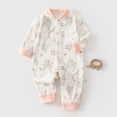 thumbnail image 2 of Akiihool Baby Girl Sleepers Baby Girl Clothes Newborn Outfit Cotton Linen Long Sleeve Romper One Piece Jumpsuit Infant Baby Clothes Light Purple,3-6 Months, 2 of 7