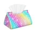 thumbnail image 2 of Lsque Fish Scale Printed Long Tissue Box Cover Holder, Facial Paper Organizer Dispenser,Triangle with Bottom Belt, PVC Leather Decorative Organizer, 2 of 9