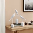 thumbnail image 3 of Danya B. Ren Bird Perched White Ornament Decorative Accent Sculpture Figurines - Set of 3, 3 of 4