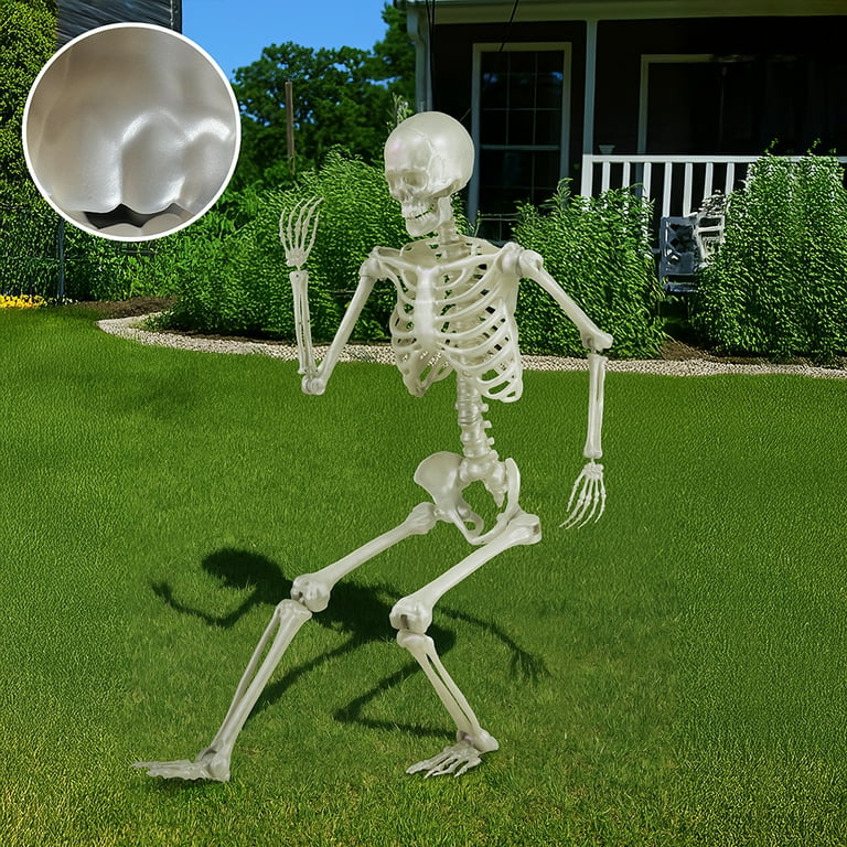 5ft Pearlized Poseable Skeleton Decoration, Halloween Outdoor