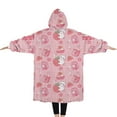 thumbnail image 2 of Oversized Wearable Blanket Hoodie,Red Strawberry Plants Fruit Cat Sherpa Blanket Hoodie with Super Pockets,Super Warm Fuzzy Pullover for Women & Men, 2 of 6