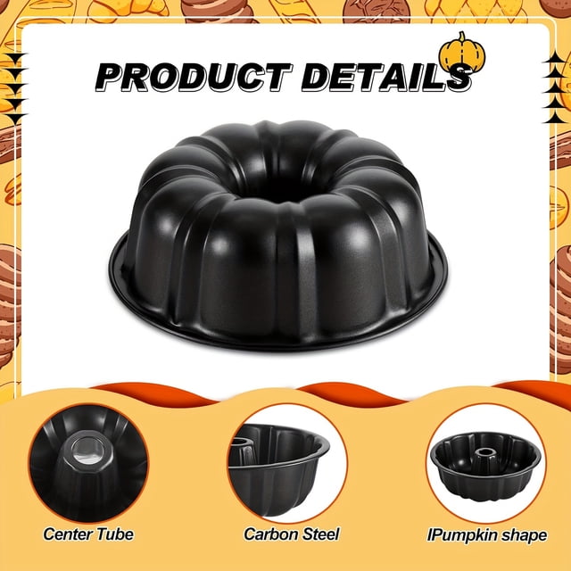 "Easy-Clean" 1Pc Heavy-Duty Non-Stick Cake Pan - Perfect For Baking, Chocolate & Pudding - Food-Safe Black Bakeware For Home Kitchens And Restaurants