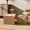 Natural-18.9in+15.7in, variant on Modern Nesting Coffee Table Set of 2, Rustic Wood Coffee Square End Table, Cube Side Table for Living Room Apartment Small Space, No Assembly, Natural