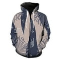 thumbnail image 1 of Sudadera con capucha y cremallera para hombre, diseño de hojas de plantas abstractas, manga larga, informal, unisex, con estampado 3D, chaquetas extragrandes y divertidas, 1 of 6