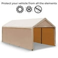 Abba Patio 10 x 20Ft Heavy Duty Beige Carport, Car Canopy Versatile