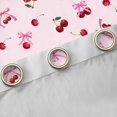 thumbnail image 4 of Manfei Red Cherry Pink Bow Print Curtains Pack of 2 (42x84 Each) for Girls, Cute Fruit Ribbon Bows Curtains Blackout, 4 of 6
