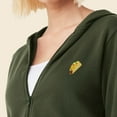 thumbnail image 5 of Dalix Taco Embroidered Fleece Cropped Zip Hoodie Cold Fall Winter Womens in Military Green M Medium, 5 of 5