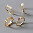 thumbnail image 5 of Anillos para mujer, regalos para mujer, anillo de moda europeo con baño de oro geométrico de viento frío y conjunto., 5 of 5