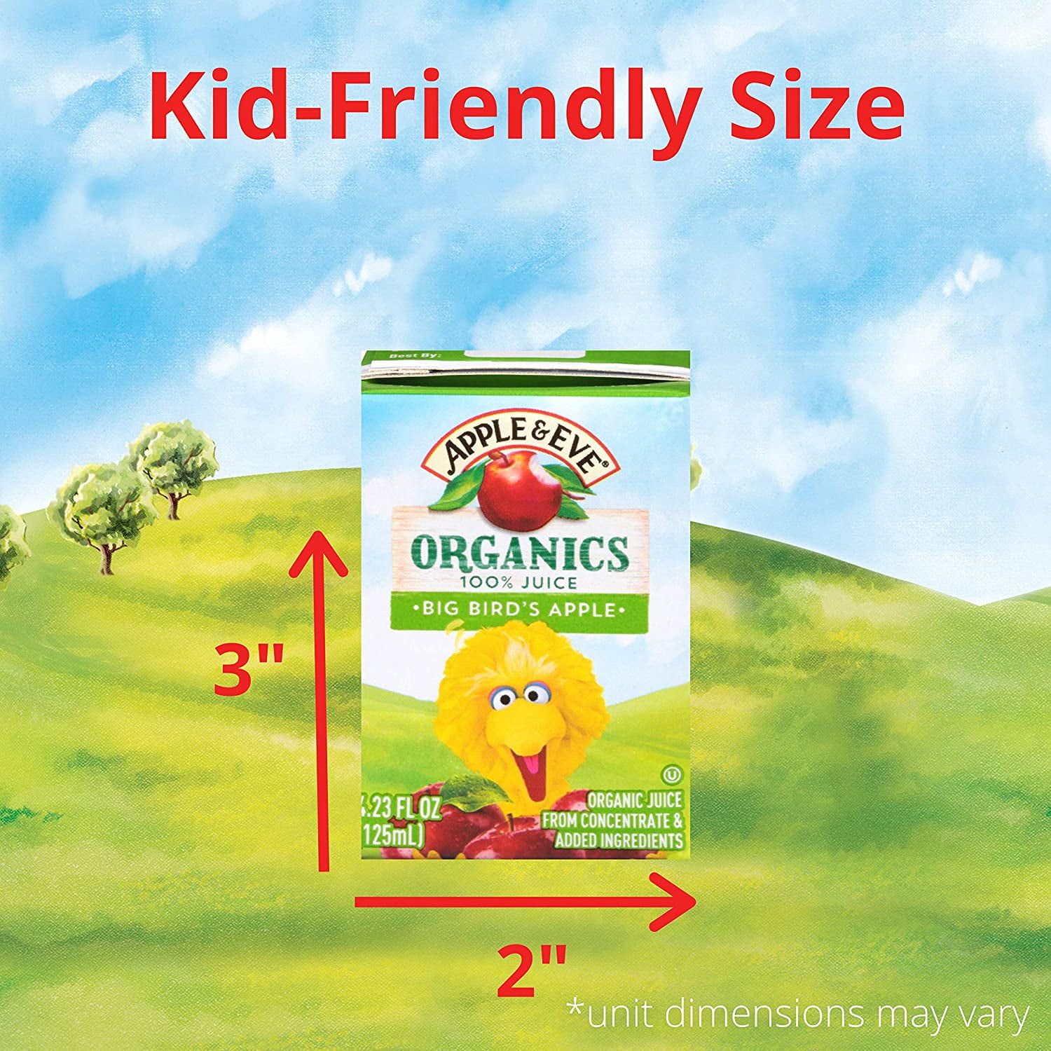 Apple & Eve Sesame Street Organics, Big Bird’s Apple Juice, 5 Count, Pack of 8