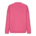 thumbnail image 5 of FRSASU Womens Solid Color Casual Crewneck Sweatshirts Long Sleeve Tunic Tops Loose Fitting Pullovers Hot Pink, 5 of 6
