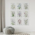 thumbnail image 3 of PixonSign Framed Canvas Print Wall Art Set - Colorful Forest Wildflower Bouquet Posters - Set of 9 Boho Floral Botanical Fine Art Vintage Wall Décor for Living Room, Bedroom - 11"x14" White, 3 of 5