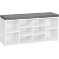 thumbnail image 4 of Shoe Bench with Cushion  Storage Bench with Padded Seat  Entryway Bench with Compartments  for Bedroom  Ebony  and Slate, 4 of 6